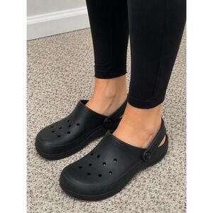 Minidots‎ Black Platform Clogs Women Size 5 5.5 EU 35-36 Chunky Foam Mules